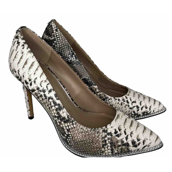 BCBGeneration Shoes - BCBGeneration Harleigh Chain Pointy Toe Pumps Women's Shoes, Ivory Snake Sz 7